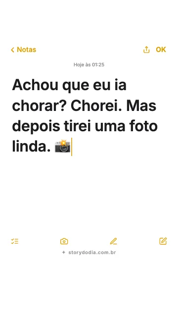 Achou que eu ia chorar? Chorei. Mas depois tirei uma foto linda. 📸