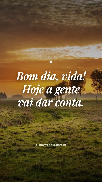 Bom dia, vida! Hoje a gente vai dar conta.