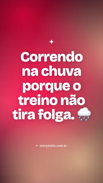 Correndo na chuva porque o treino não tira folga. 🌧️