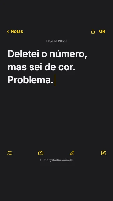 Deletei o número, mas sei de cor. Problema.