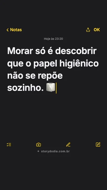 Morar só é descobrir que o papel higiênico não se repõe sozinho. 🧻